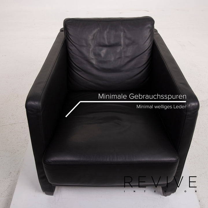 Cor Conseta Leder Sessel Garnitur Schwarz #15562