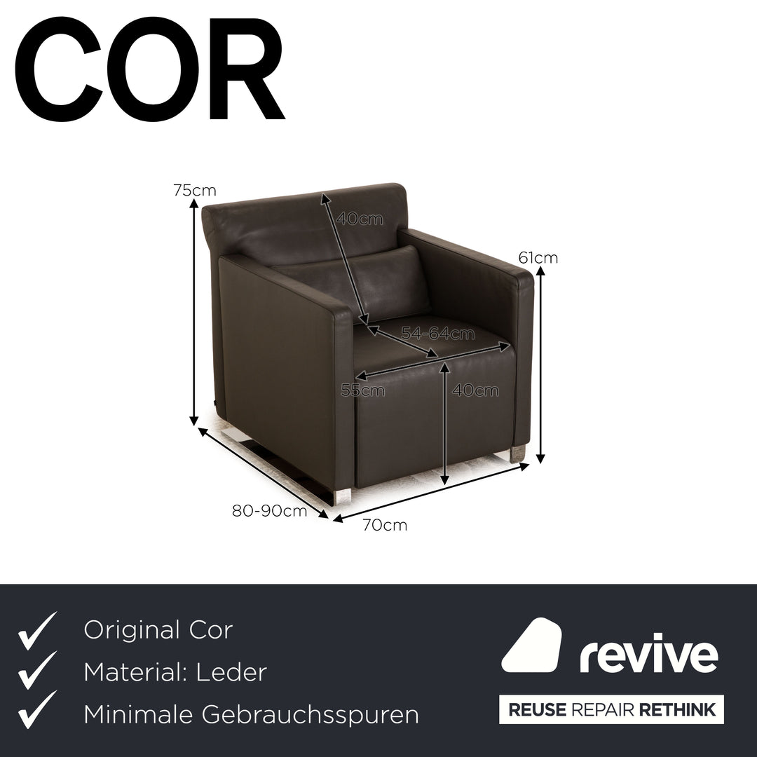 Cor Quant Leder Sessel Grau