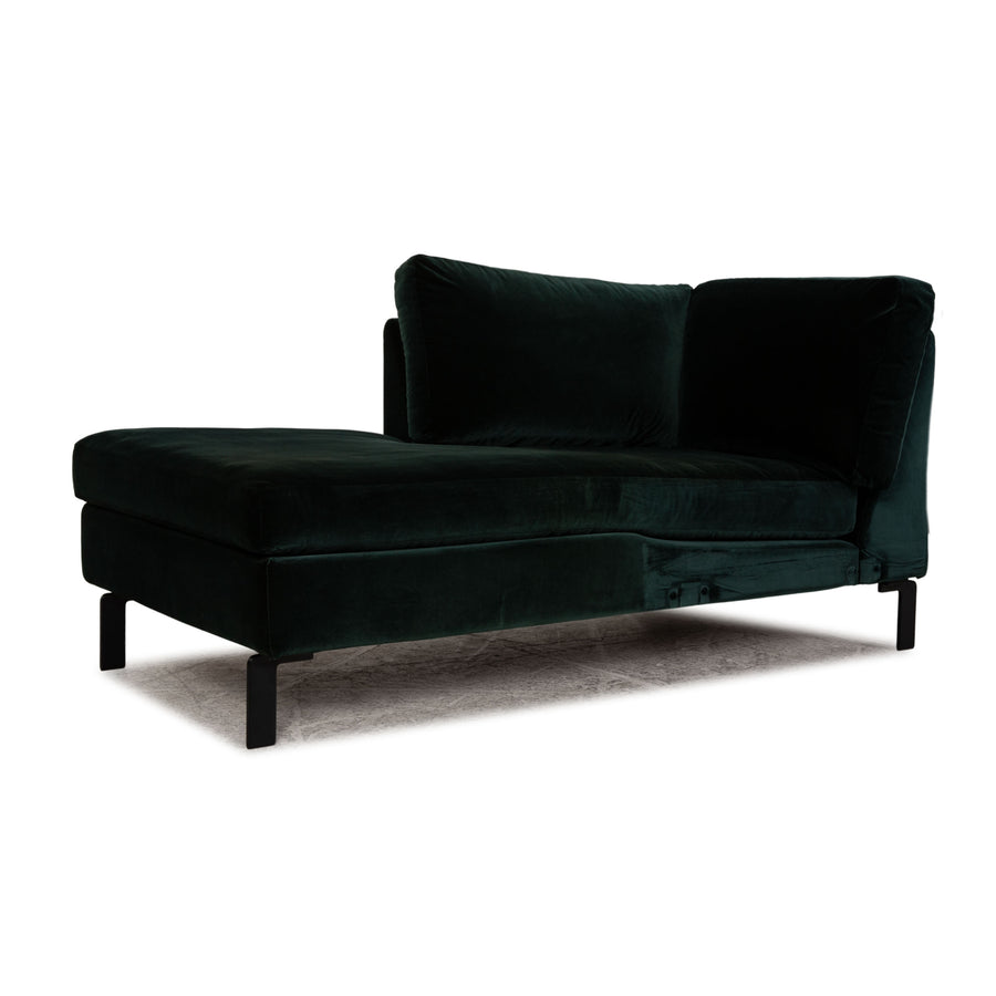 Cor Conseta Chaise Longue en Tissu Velours Vert Récamiere