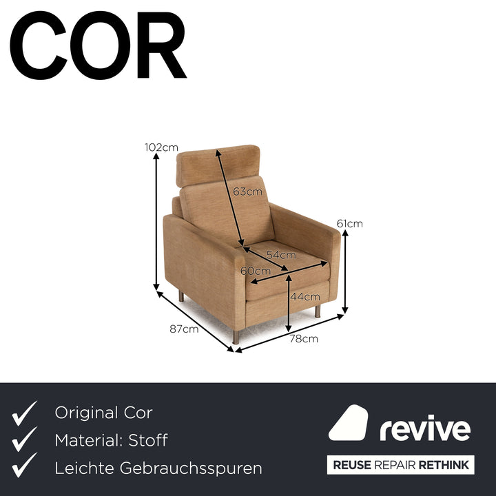 Fauteuil Cor Conseta en tissu beige
