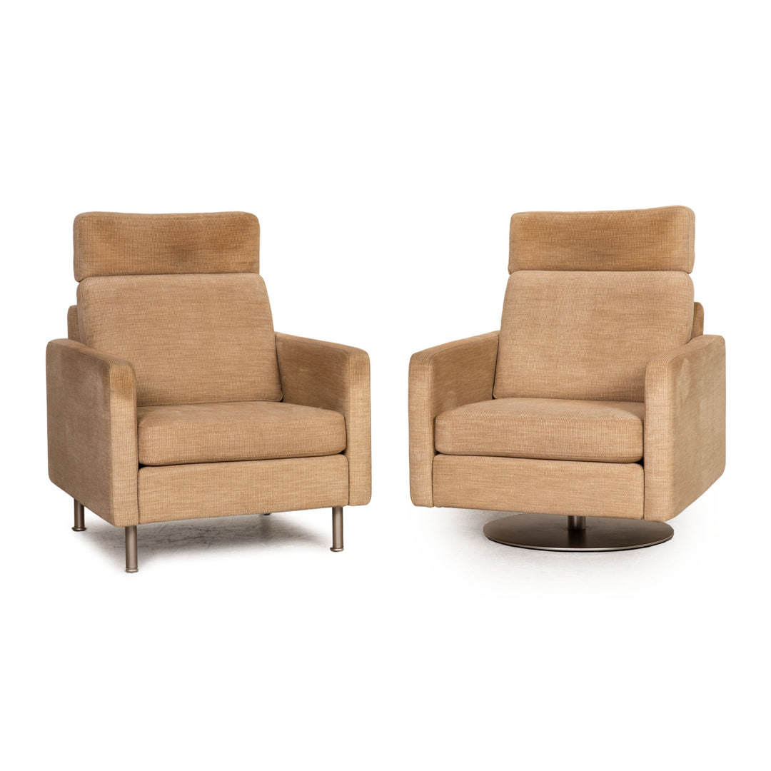 Cor Conseta fabric armchair set beige function swivel function