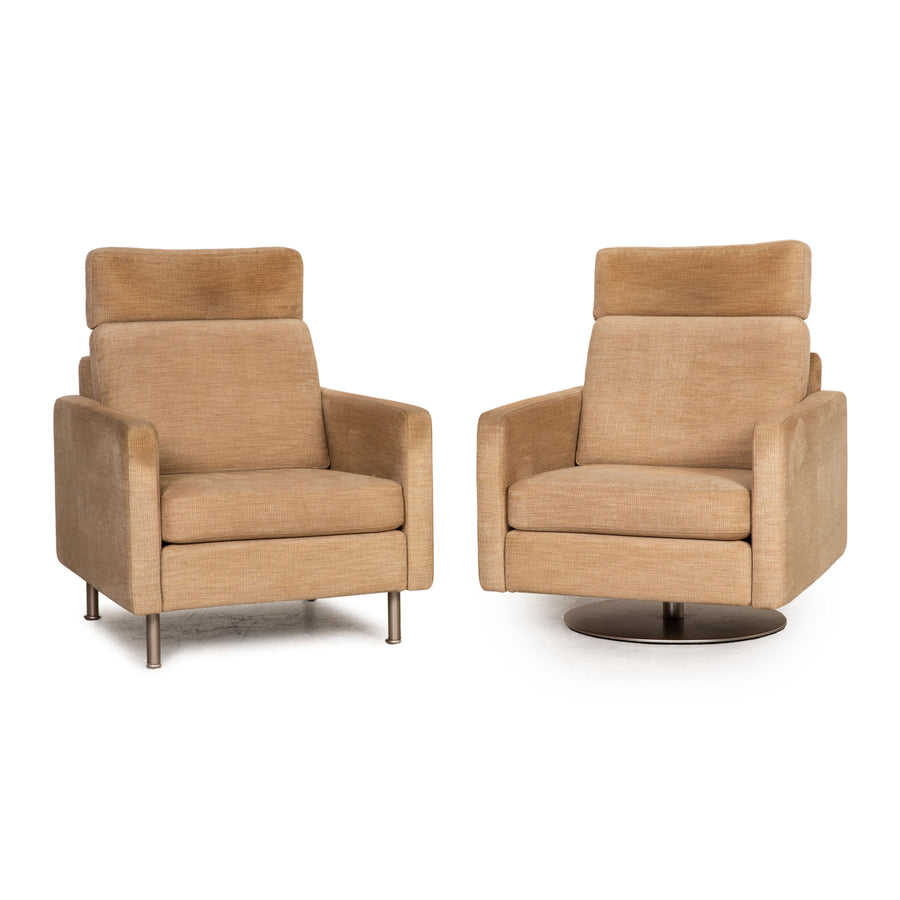 Cor Conseta fabric armchair set beige function swivel function