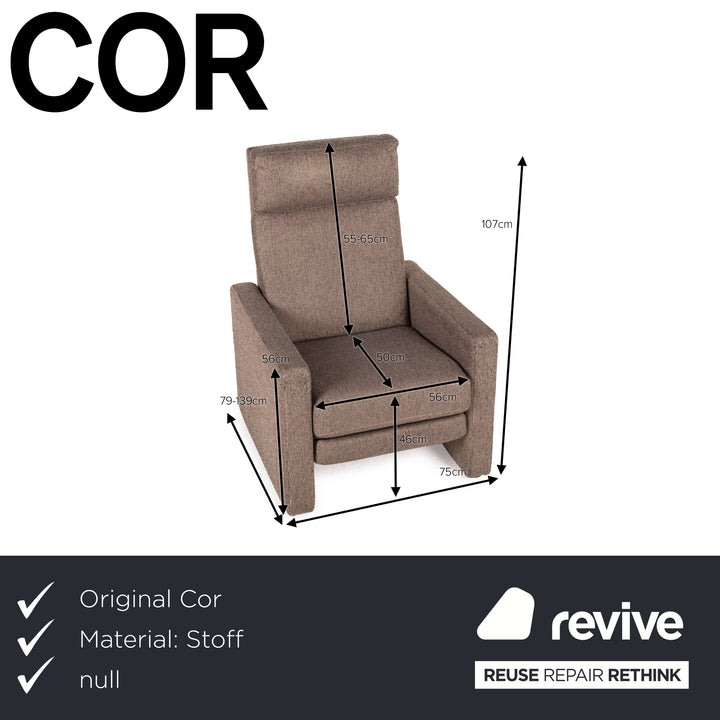 Cor Conseta fabric armchair set beige relax function set