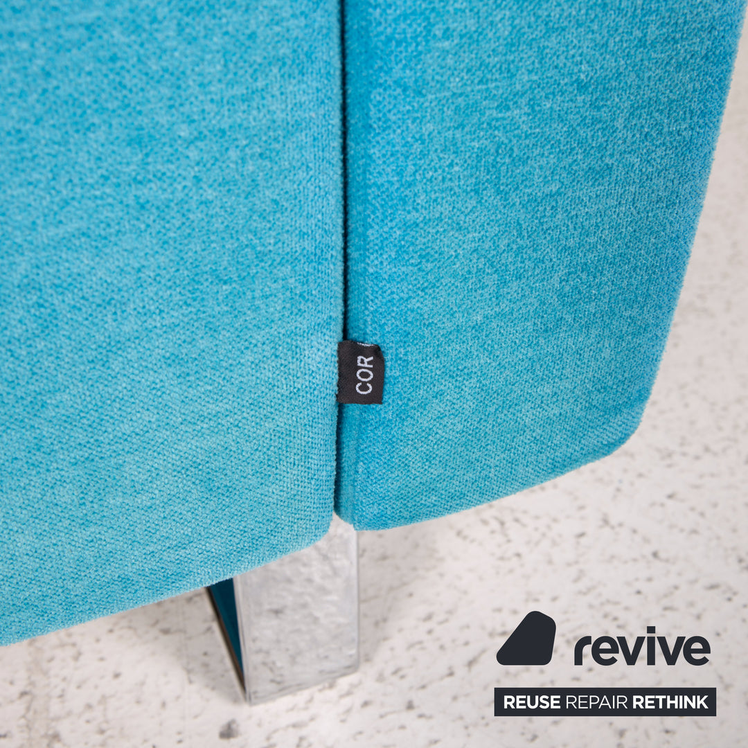 Cor Conseta ensemble de fauteuils en tissu jaune turquoise 2x