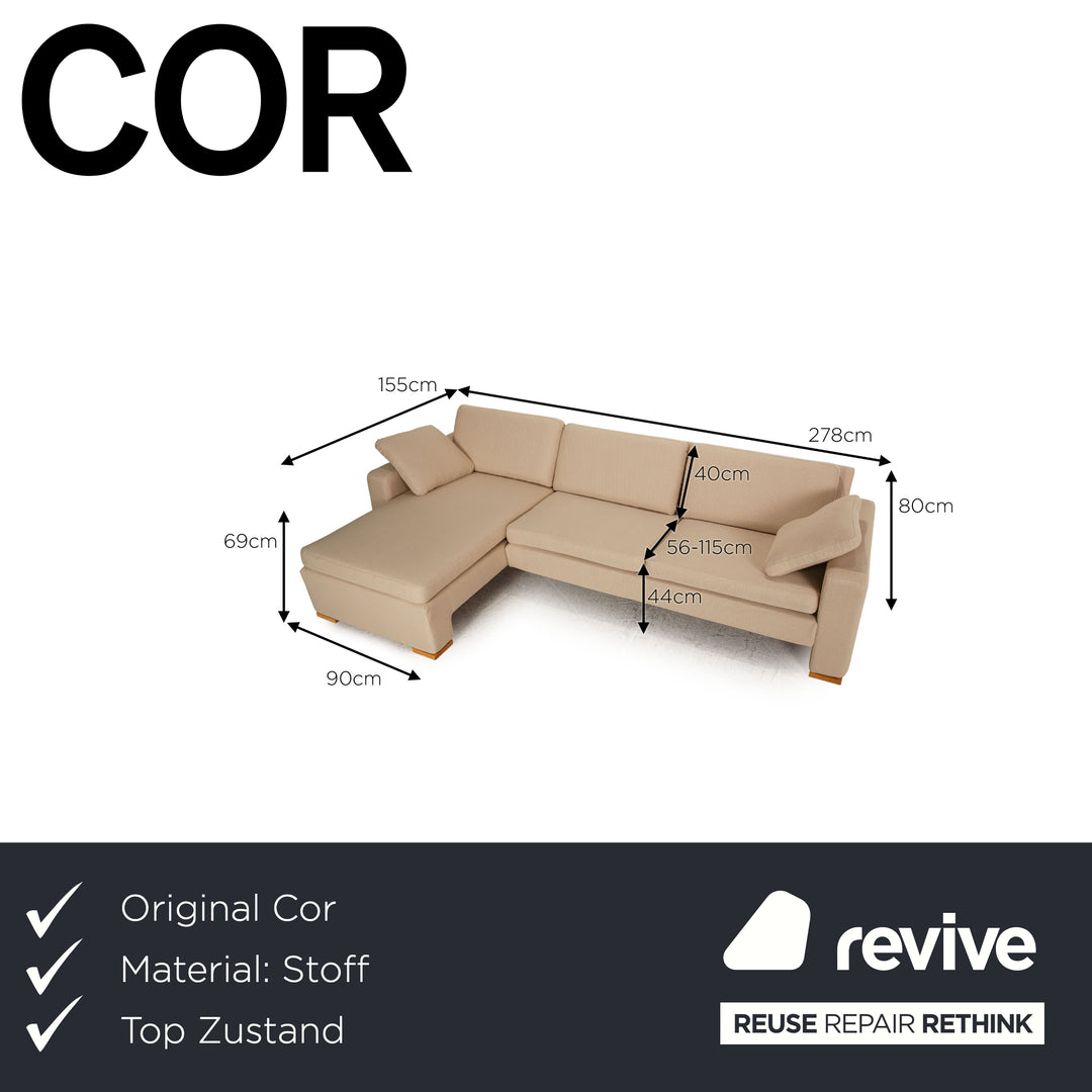 Cor Conseta fabric sofa beige corner sofa couch