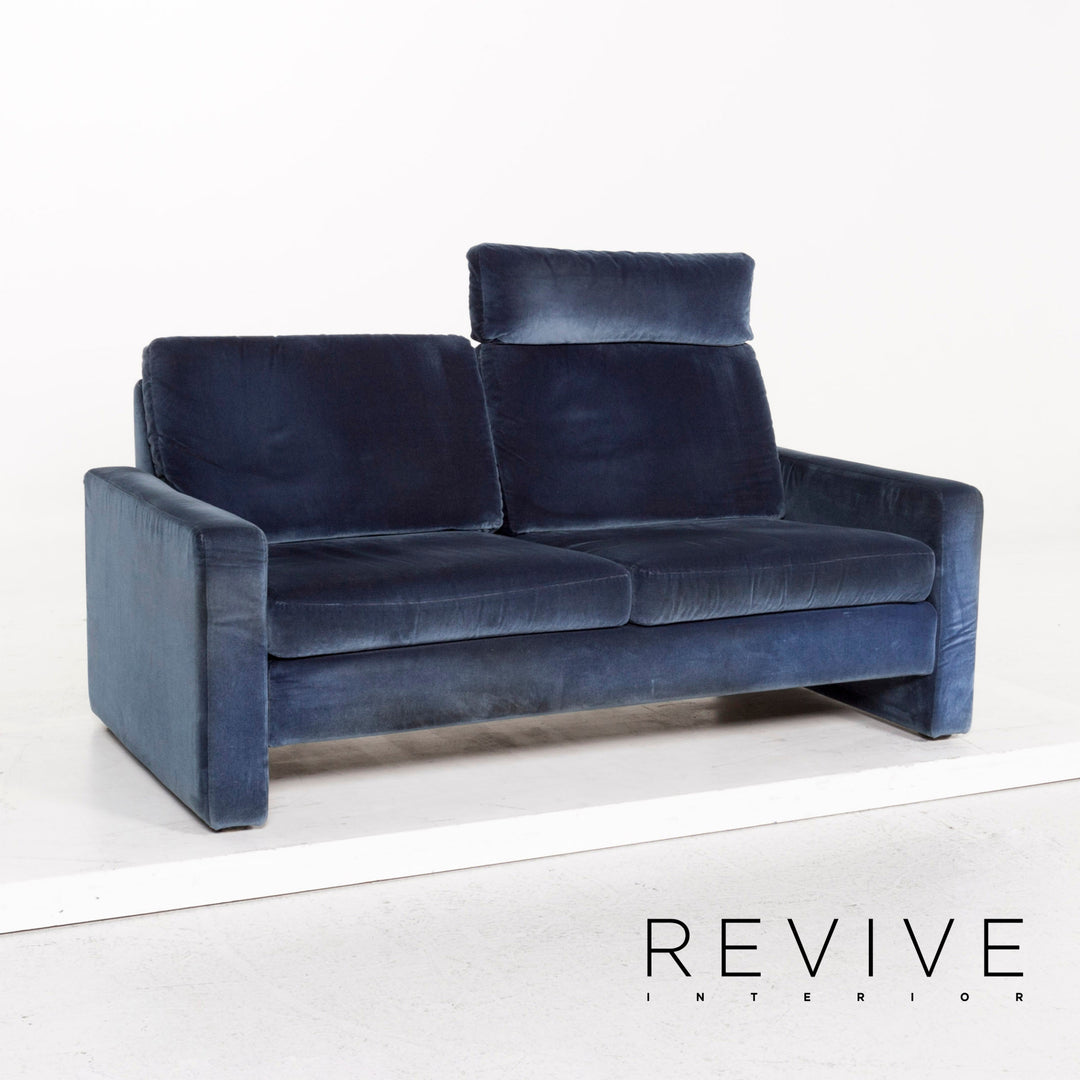 Cor Conseta Fabric Sofa Blue Two Seater Function Couch #12538