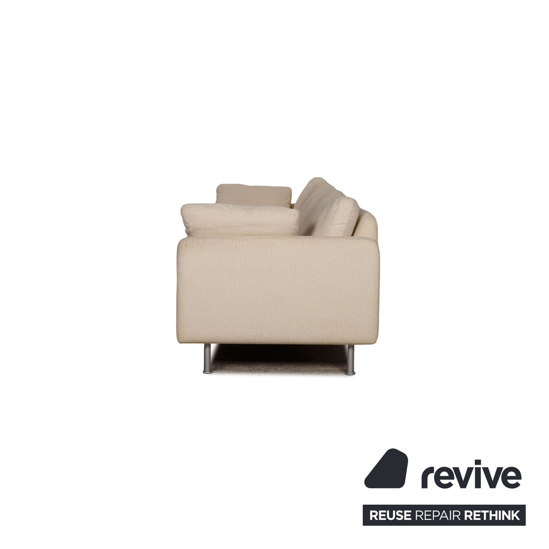 Ensemble canapé en tissu Cor Conseta crème fauteuil trois places