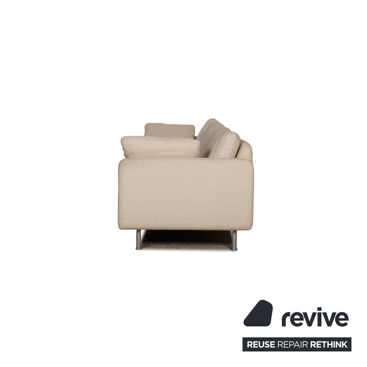Ensemble canapé en tissu Cor Conseta crème fauteuil trois places