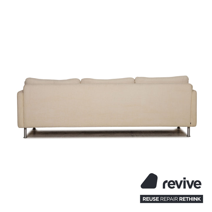 Ensemble canapé en tissu Cor Conseta crème fauteuil trois places