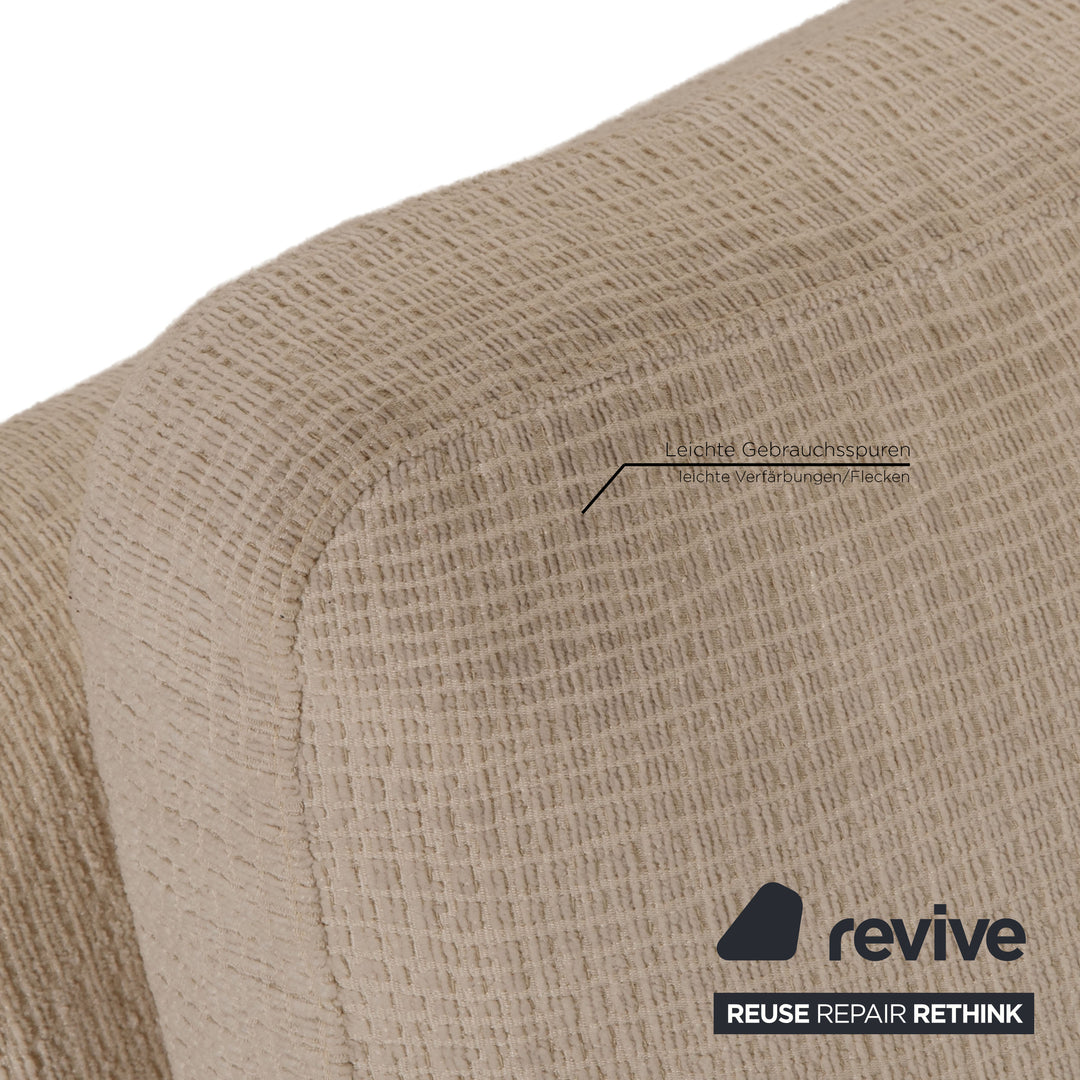 Ensemble canapé en tissu Cor Conseta crème fauteuil trois places