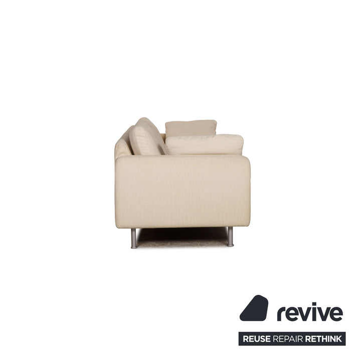 Ensemble canapé en tissu Cor Conseta crème fauteuil trois places