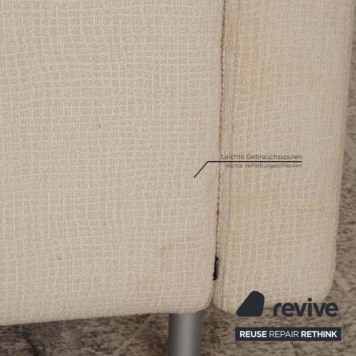 Ensemble canapé en tissu Cor Conseta crème fauteuil trois places