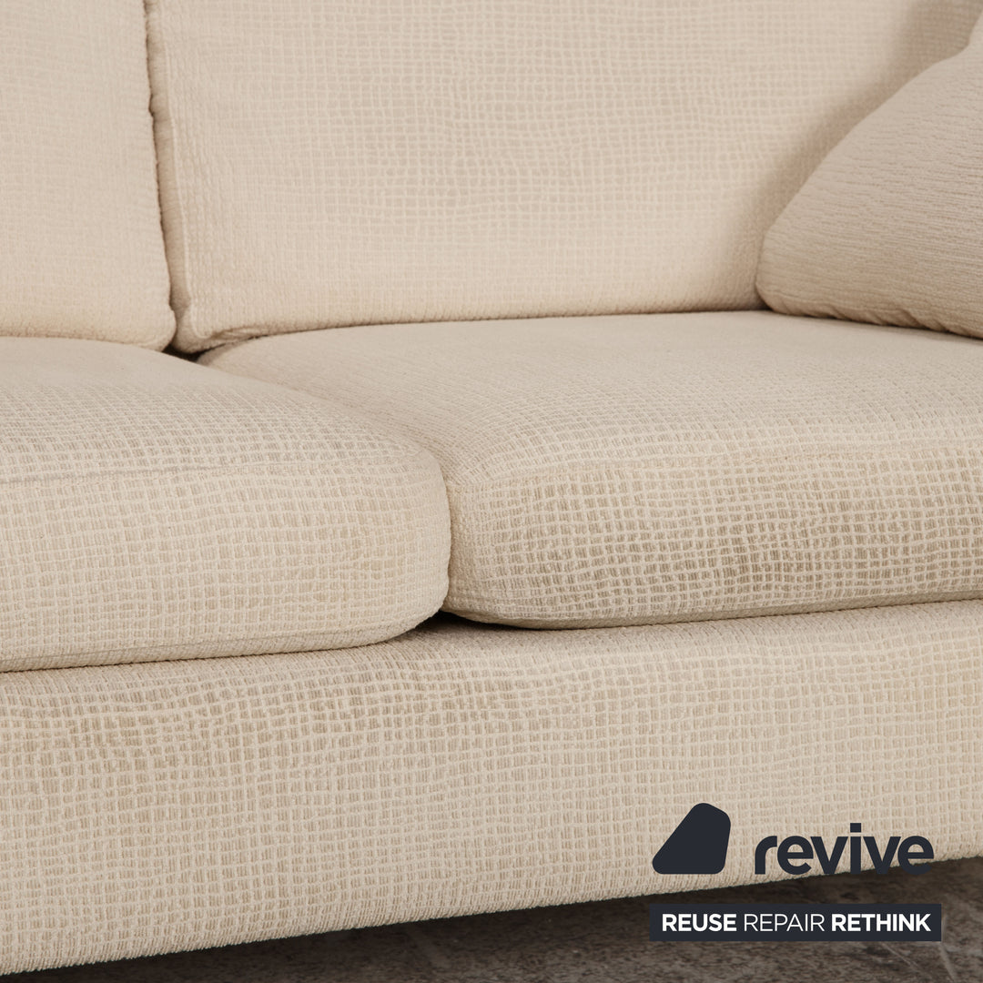 Ensemble canapé en tissu Cor Conseta crème fauteuil trois places
