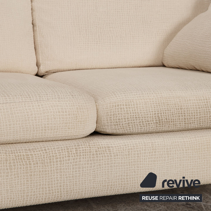 Ensemble canapé en tissu Cor Conseta crème fauteuil trois places