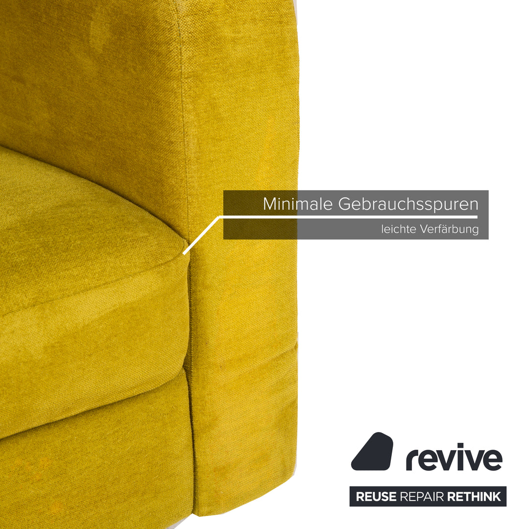 Cor Conseta Stoff Sofa Sofa Dreisitzer Grün Blau Braun Creme 1x Couch 2x Sessel
