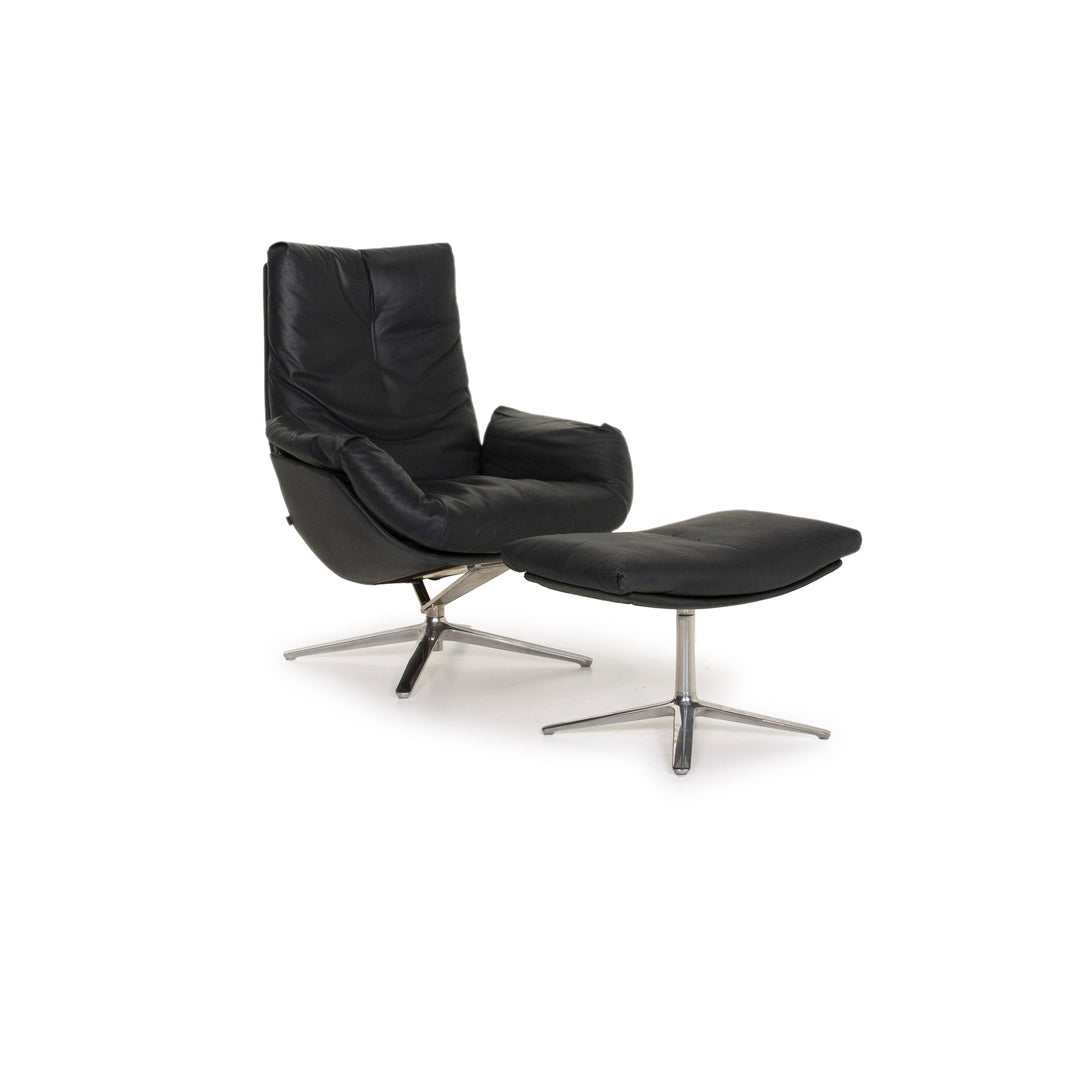 Cor Cordia Lounge Leder Sessel Dunkelgrün inkl. Hocker #15333