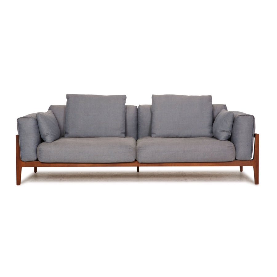 Cor ELM Stoff Dreisitzer Grau Sofa Couch Holz