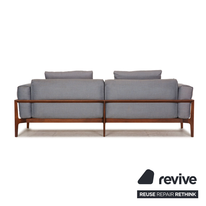 Cor ELM Stoff Dreisitzer Grau Sofa Couch Holz