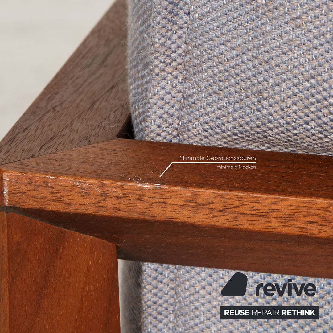 Cor ELM Stoff Dreisitzer Grau Sofa Couch Holz