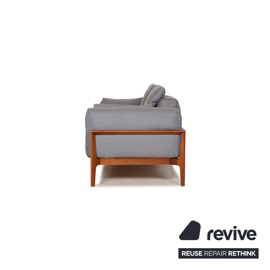Cor ELM Stoff Dreisitzer Grau Sofa Couch Holz