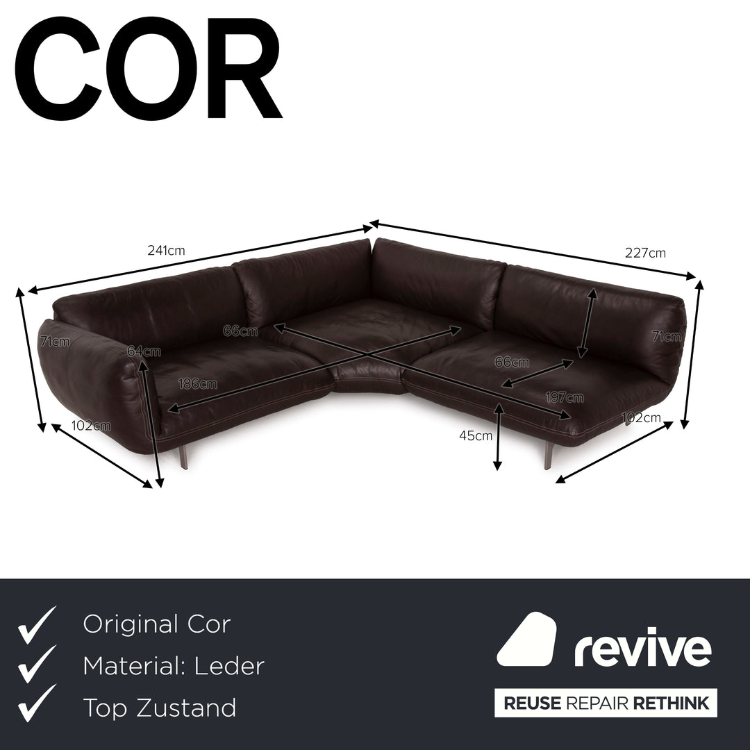 Cor Jalis Leder Sofa Braun Ecksofa