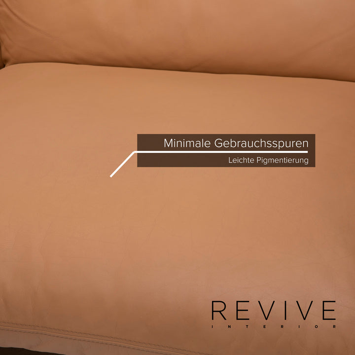 Cor Jalis Leder Sofa Cognac Ecksofa Unterbau und Füße von Revive, Polster von COR #14281