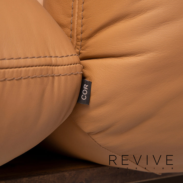 Cor Jalis Leder Sofa Cognac Ecksofa Unterbau und Füße von Revive, Polster von COR #14281