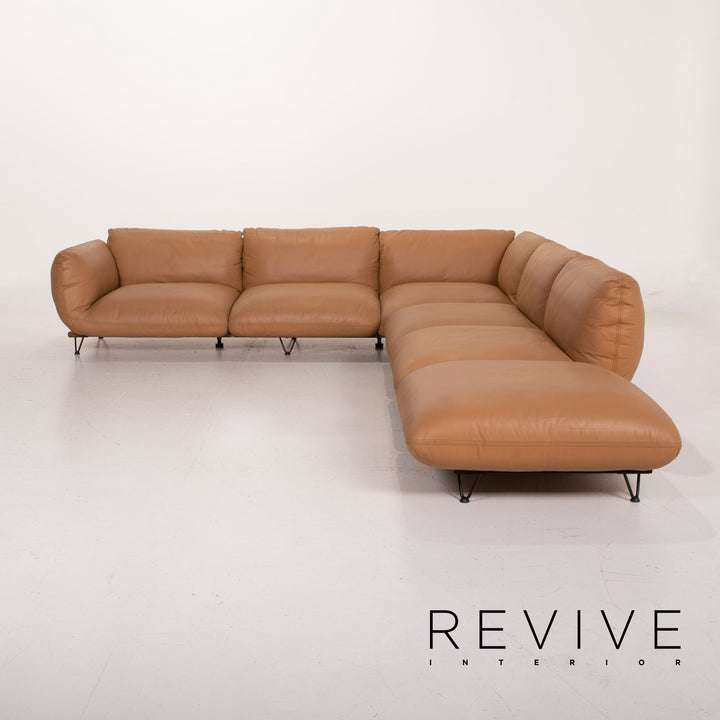 Cor Jalis Leder Sofa Cognac Ecksofa Unterbau und Füße von Revive, Polster von COR #14281