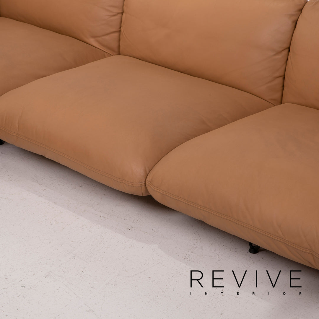 Cor Jalis Leder Sofa Cognac Ecksofa Unterbau und Füße von Revive, Polster von COR #14281