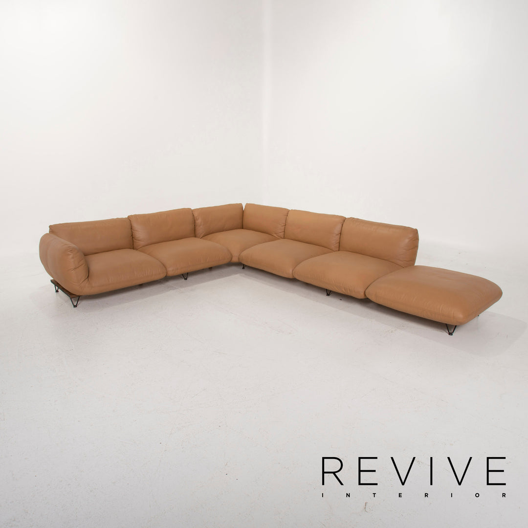 Cor Jalis Leder Sofa Cognac Ecksofa Unterbau und Füße von Revive, Polster von COR #14281