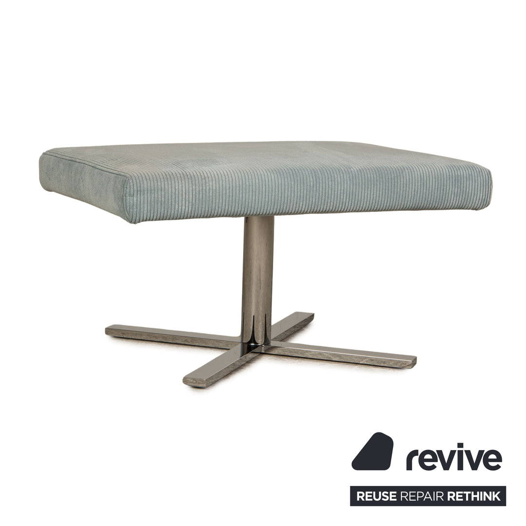 Cor Jura Stoff Cord Sessel Blau inkl. Hocker