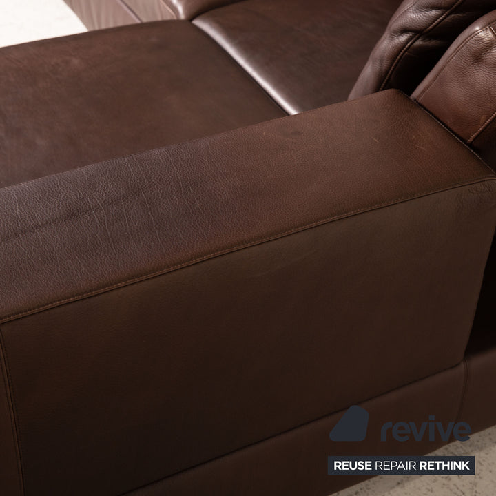 Cor Kaja Leder Sofa Braun Ecksofa Couch Funktion