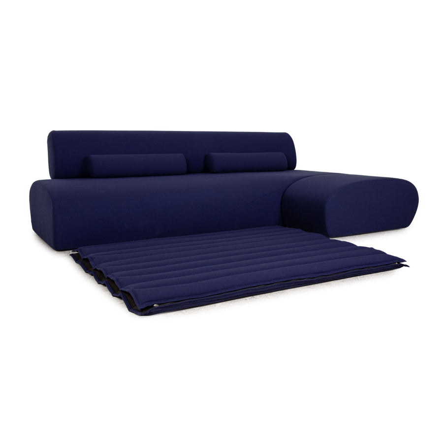 Cor Lava Stoff Ecksofa Blau Dunkelblau Sofa Couch inkl. Bodenmatte Funktion Recamiere rechts