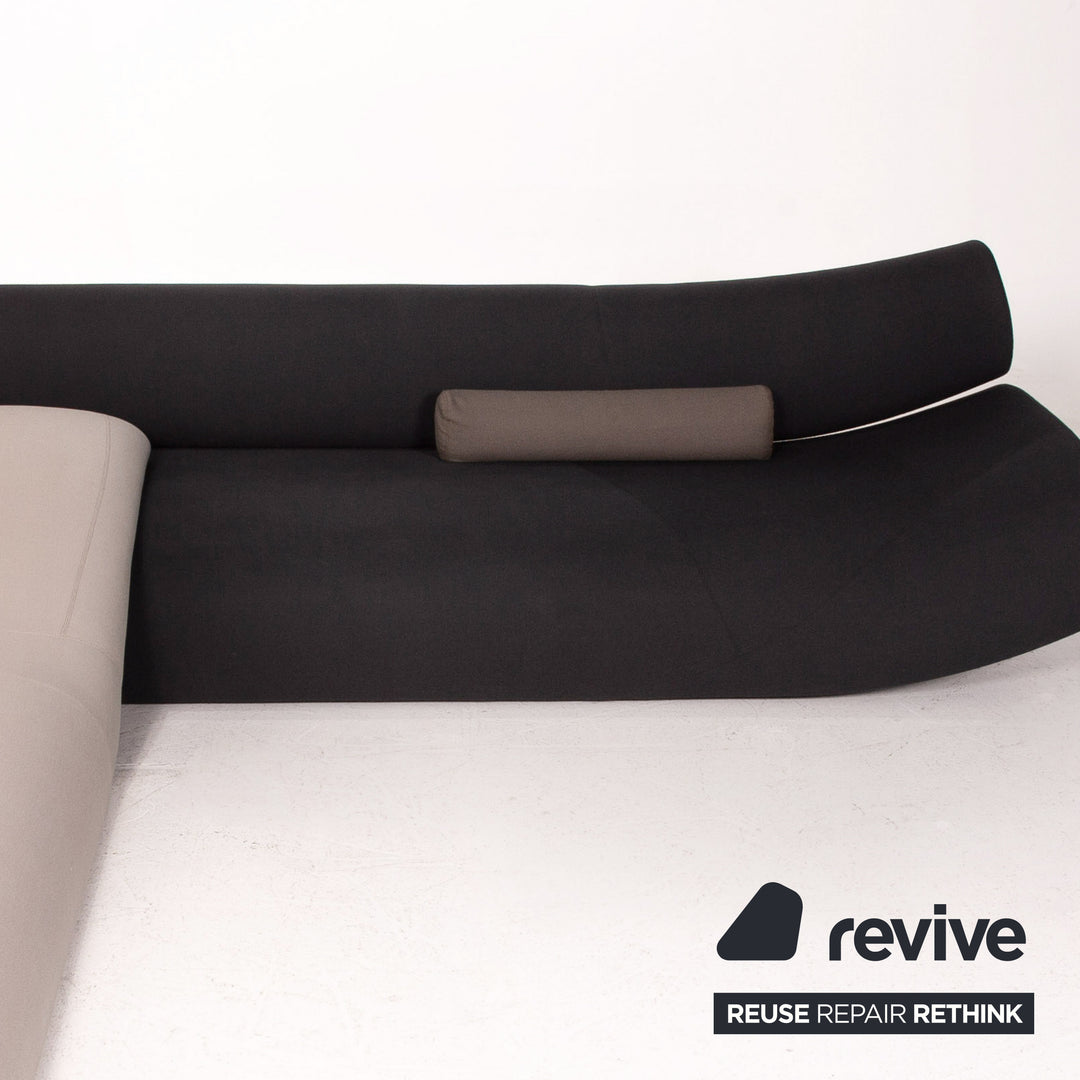 Cor Lava Stoff Ecksofa Schwarz Grau Modular Modulsofa Sofa Couch #14977
