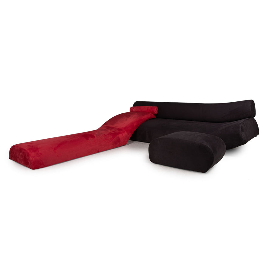 Cor Lava Stoff Sofa Rot Braun Ecksofa Modulsofa Couch
