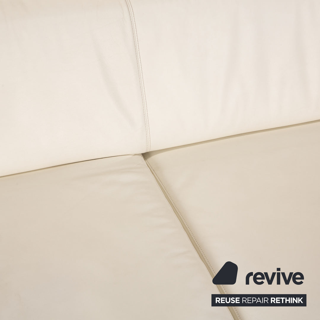 Cor Leder Sofa Creme Viersitzer Couch