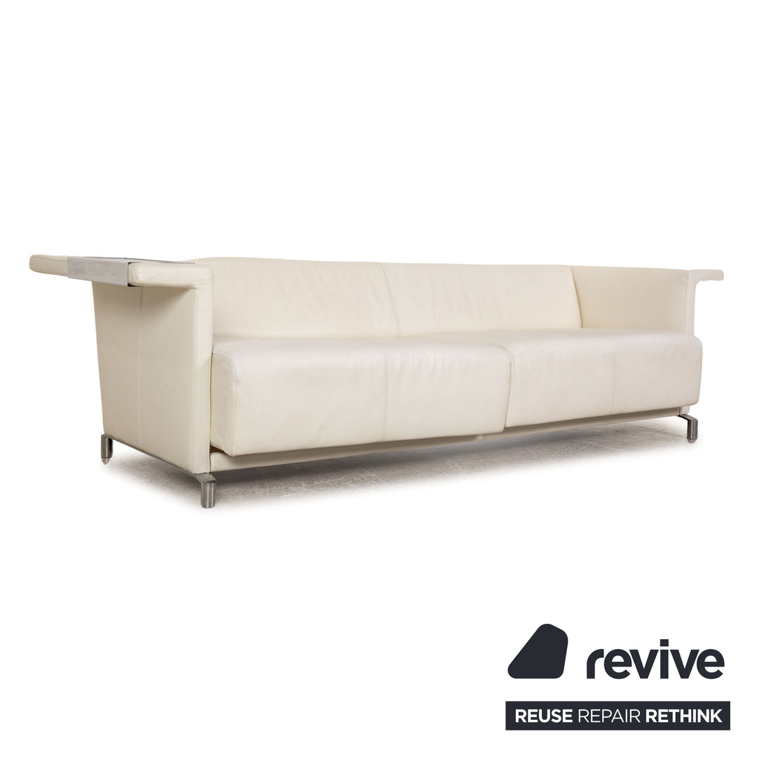 Cor Leder Sofa Creme Viersitzer Couch