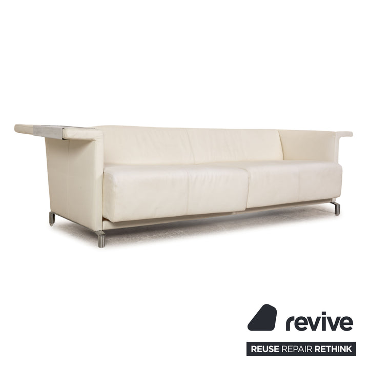 Cor Leder Sofa Creme Viersitzer Couch