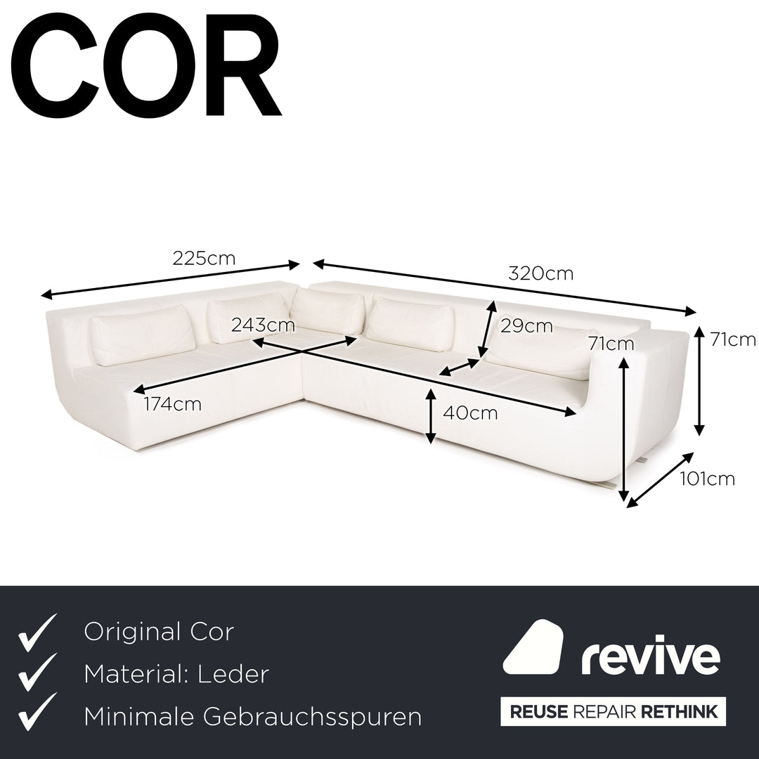Cor Nuba Leder Ecksofa Creme Sofa Couch
