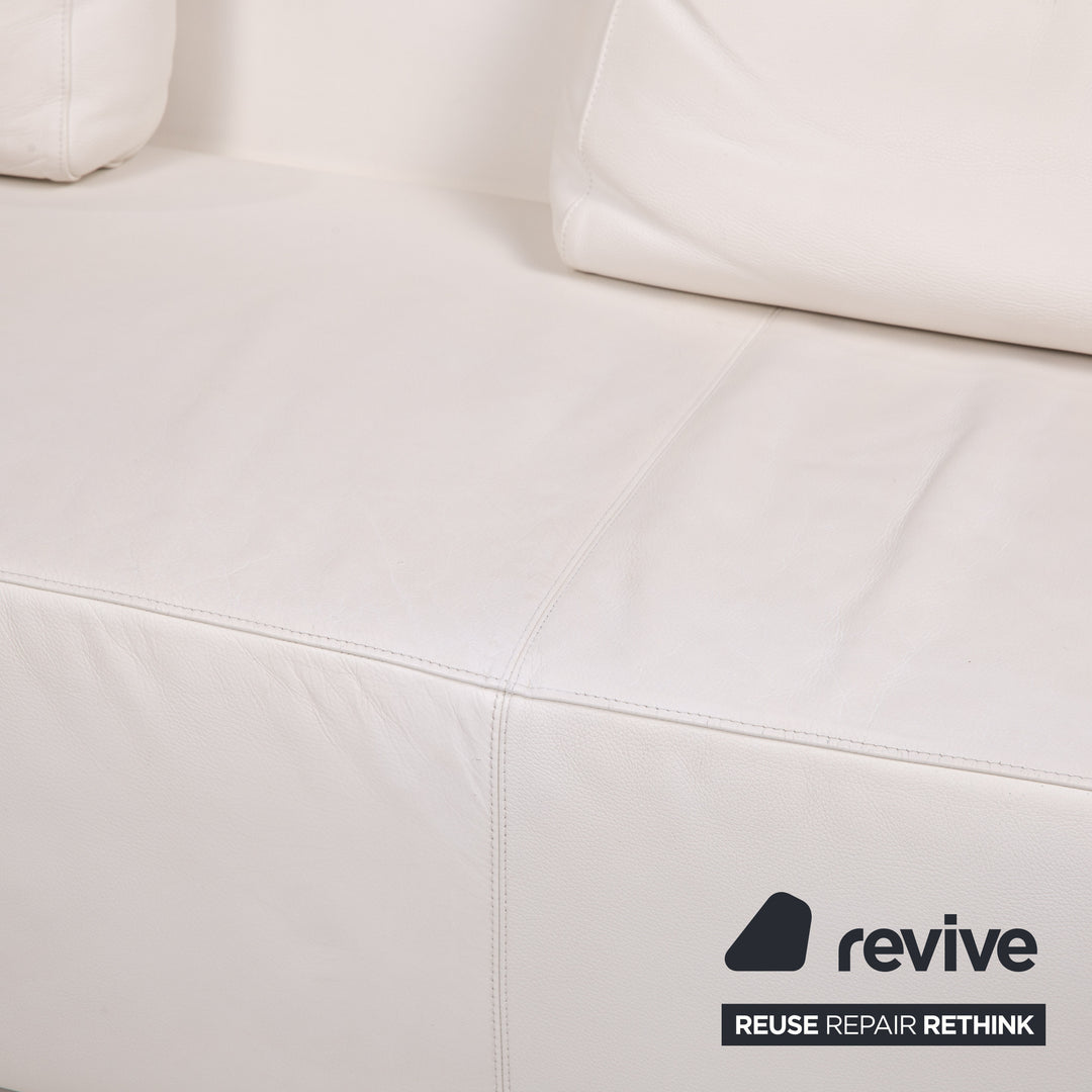 Cor Nuba Leder Ecksofa Creme Sofa Couch