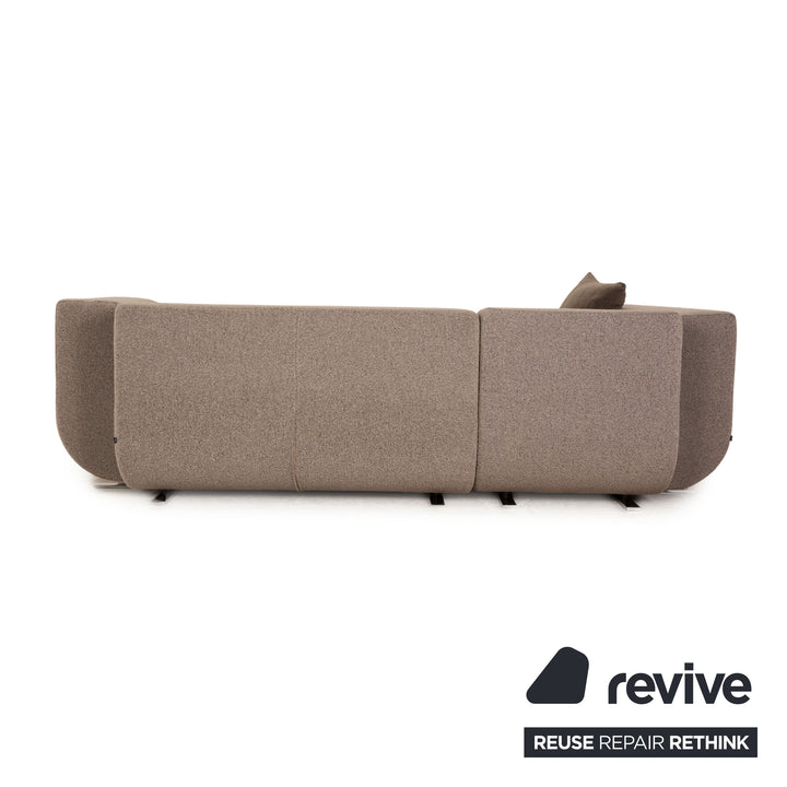 Cor Nuba Stoff Ecksofa Grau Sofa Couch inkl. Hocker