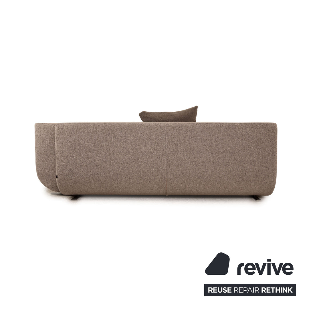 Cor Nuba Stoff Ecksofa Grau Sofa Couch inkl. Hocker