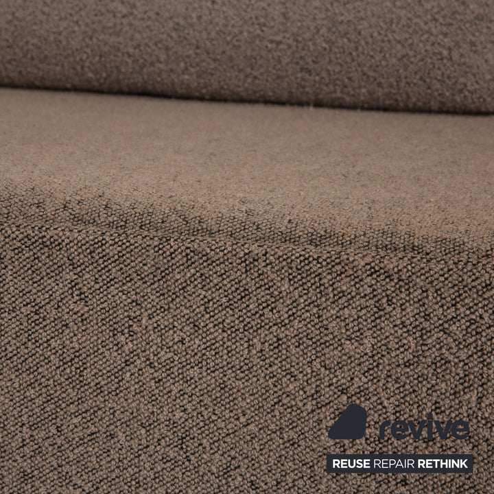 Cor Nuba Stoff Ecksofa Grau Sofa Couch inkl. Hocker
