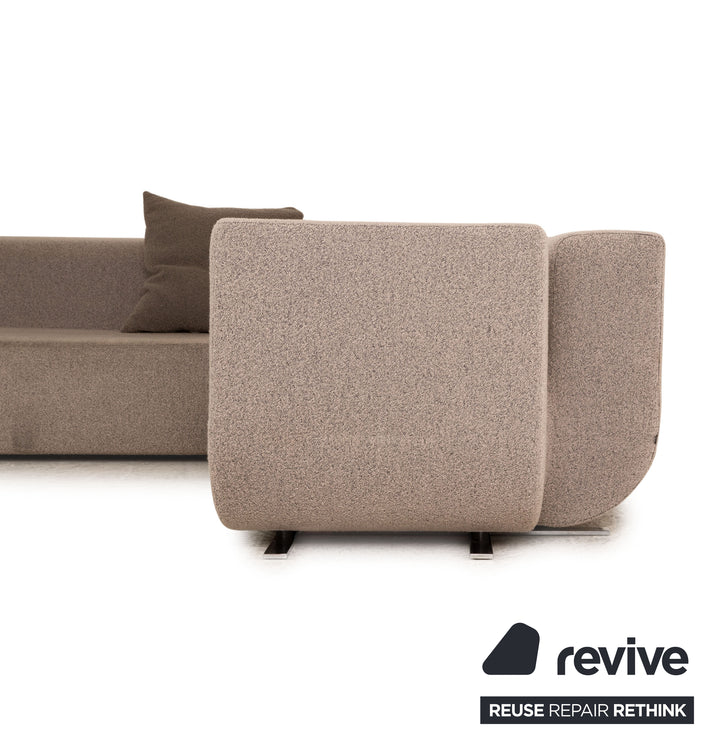 Cor Nuba Stoff Ecksofa Grau Sofa Couch inkl. Hocker