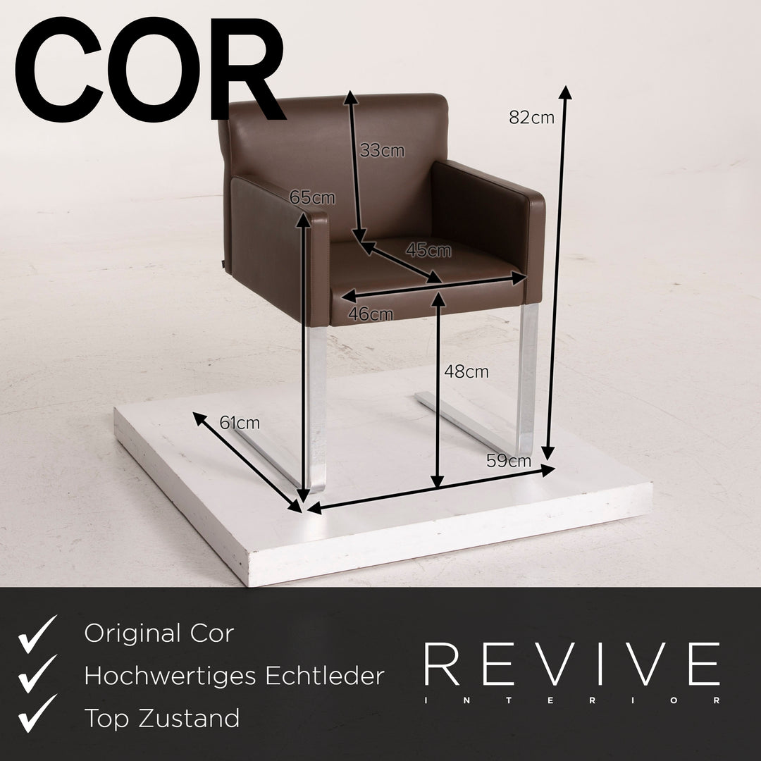 Cor Quant Leder Sessel Garnitur Braun Set #15478