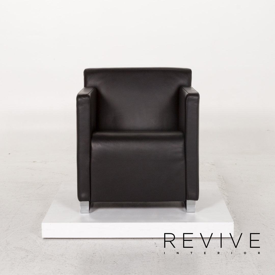 Cor Quant Leder Sessel Schwarz #13375