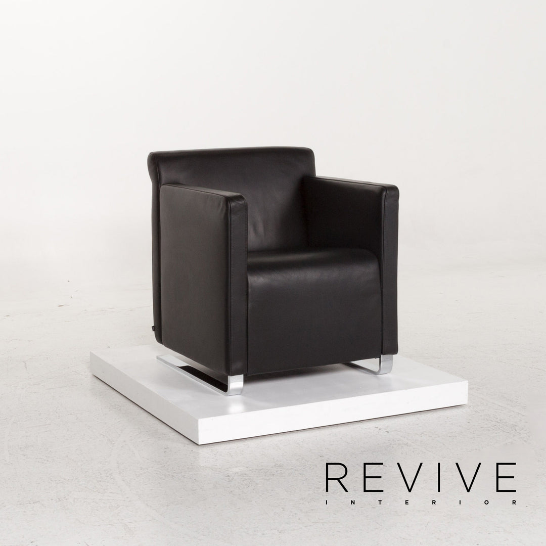 Cor Quant Leder Sessel Schwarz #13375