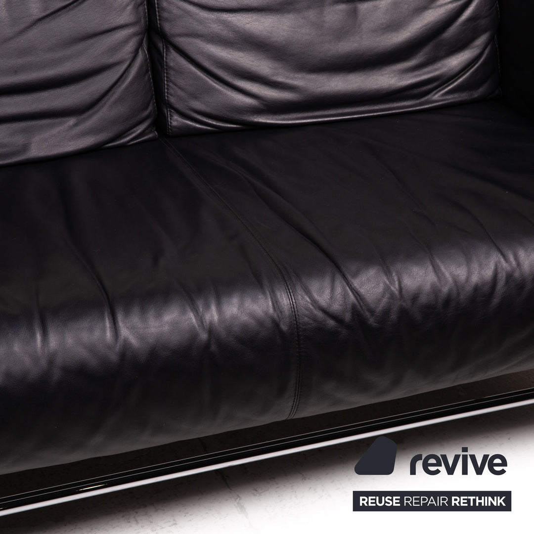 COR Quarta Leder Sofa Schwarz Zweisitzer Couch