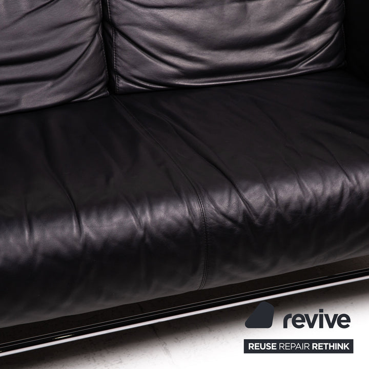 COR Quarta Leder Sofa Schwarz Zweisitzer Couch