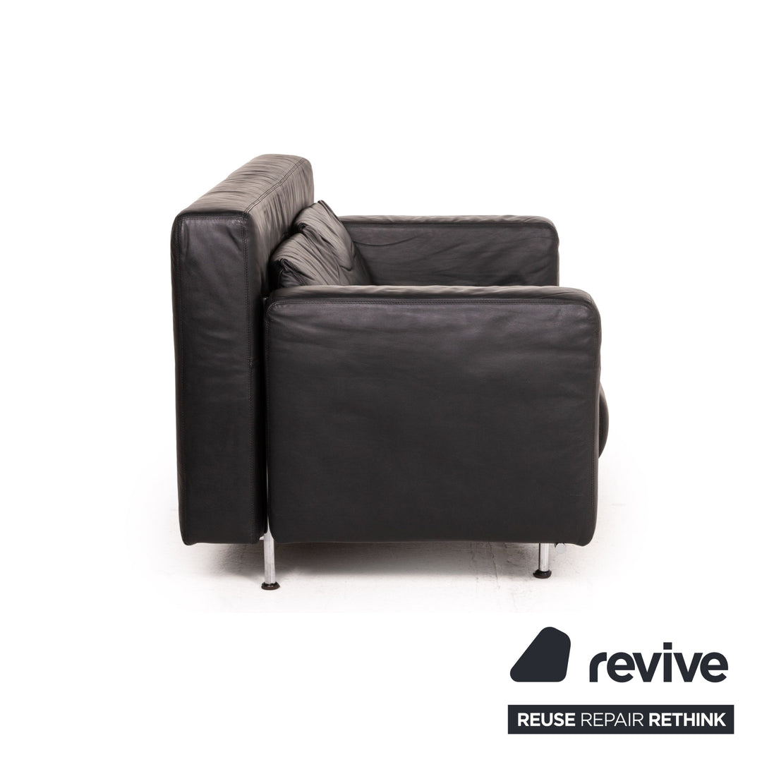 COR Quarta Leder Sofa Schwarz Zweisitzer Couch